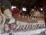 Beautiful reclining Buddha, Pekhon township, Sagar, Burma.
