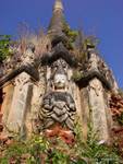 Buddha statue Vitarka mudra in a corner under the stupa, Sankar (Sagar), Burma.