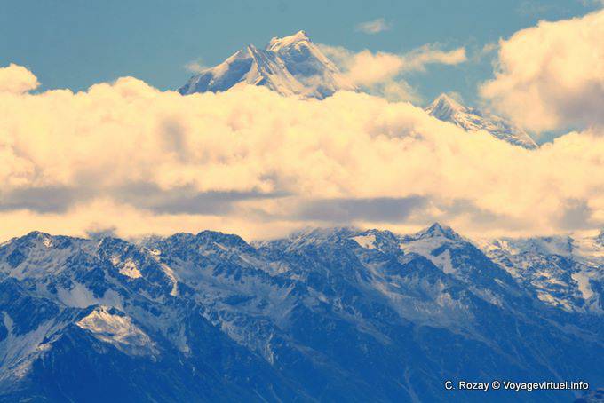 Mount Cook in the clouds, Mount Cook Road, Canterbury - New Zealand