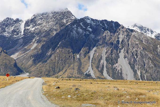 Towards Lake Tasman, Mount Cook Road, Canterbury - New Zealand