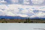 Snowy mountains, Lake Ruataniwha, Canterbury, New Zealand.