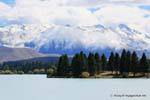 Summer contrast Ruataniwha Lake, Canterbury, New Zealand.