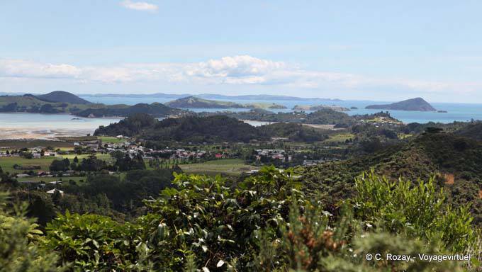 Panorama from the heights of peninsula, Coromandel - New Zealand
