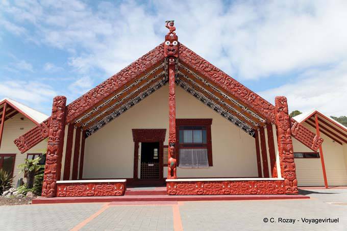 The Whare Tupuna (ancestral house), Whakarewarewa Thermal Village, Rotorua - New Zealand