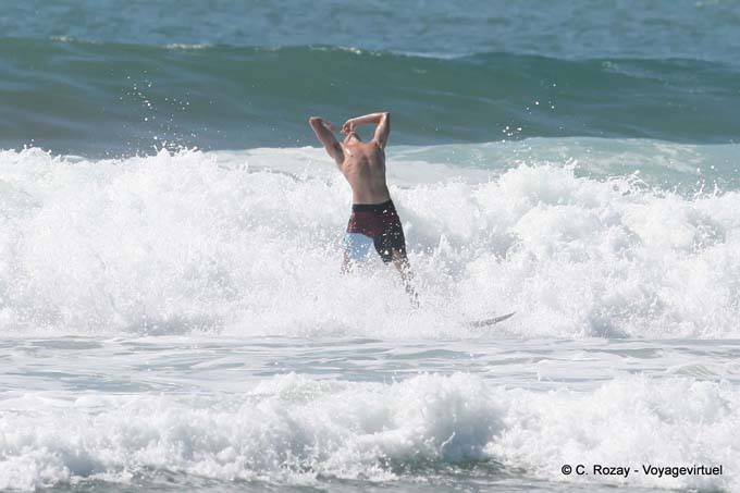 Joy surfer Whangamata Beach Surf - New Zealand