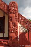 Detail of the common house Arawa, Tamatekapua, Rotorua, New Zealand.