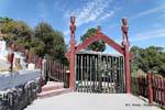 Portal to the tikis Tuhourangi-Ngati Wahiao, Whakarewarewa Thermal Village, Rotorua, New Zealand.