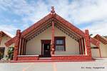 The Whare Tupuna (ancestral house), Whakarewarewa Thermal Village, Rotorua, New Zealand.