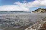 The old harbor seen from road Waima, Tokomaru Bay, East Cape, New Zealand.