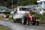 Waihau Bay Boat On Tractor, East Cape, New Zealand.