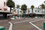Palm trees and pedestrian street, Napier City Centre, East Coast, New Zealand.