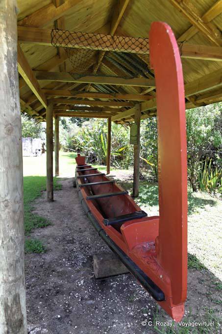 Historic canoes, Rewas Village, Kerikeri, Northland - New Zealand