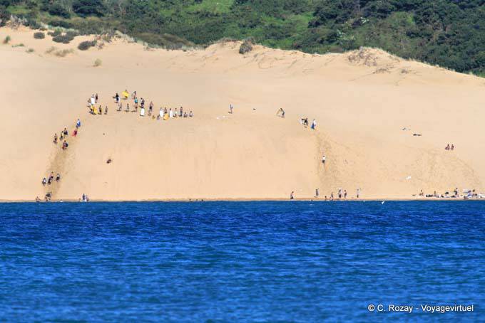 Games on the sand dunes, Hokianga Harbour, Oponomi, Northland - New Zealand