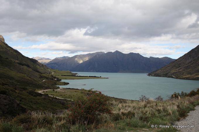 View from the road Makarora, Lake Hawea, Southland - New Zealand