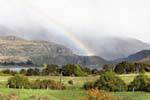 Rainbow sky, Lake Wanaka, Southland, New Zealand.