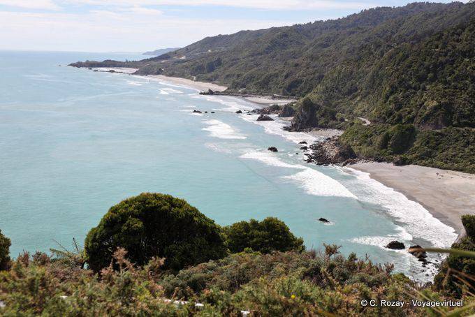 The beaches of the coast from Irimahuwhero Viewpoint, Paparoa Park Irimahuwhero, Westcoast - New Zealand
