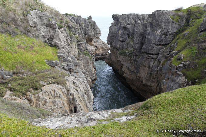 Sea entrance to the site of Pancake Rocks, Punakaiki, Westcoast - New Zealand