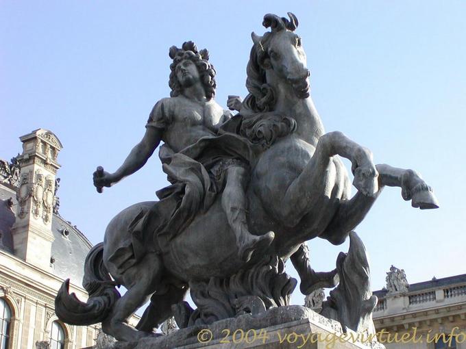 Bernini statue of Napoleon in the courtyard of the Louvre, Paris, France
