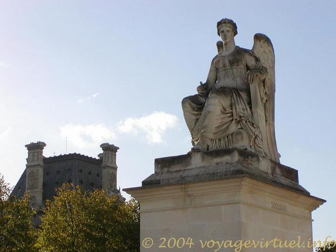 Victory seated, statue of Antoine-François Gérard, Jardin du Carrousel, Paris, France