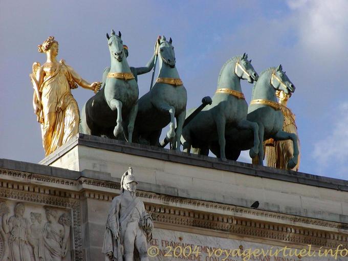Top of the triumphal arch of the Carrousel, Paris, France