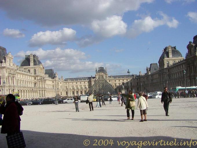 View of the square Napoleon, Louvre, Paris, France