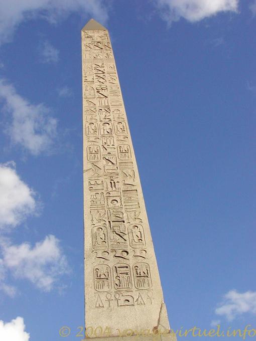Hieroglyphs of the Obelisk of Luxor, Concorde, Paris, France