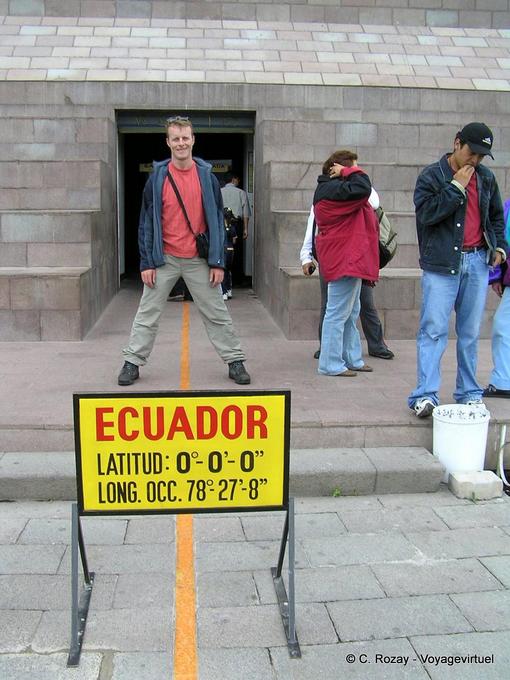 Border Line on the line of the equator -Ecuador