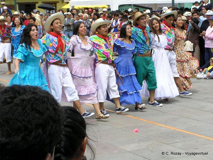 Spanish-inspired street dancing, Otavalo -Ecuador