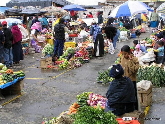 The market for Indian fruit and vegetables Otavalo -Ecuador
