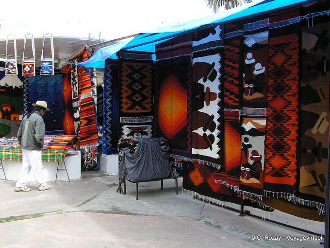Indians stall mats, Otavalo -Ecuador
