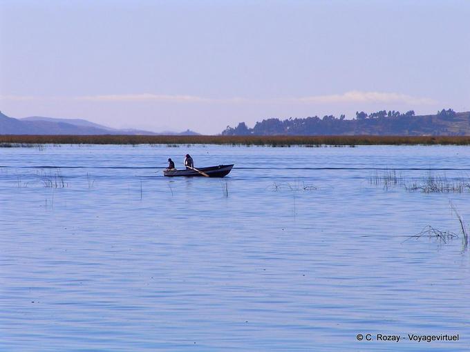 Boat on Lake Titicaca -Peru