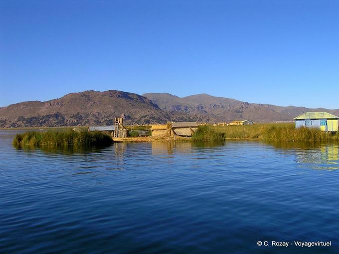 Landscape of Lake Titicaca populated by Aymaras -Peru