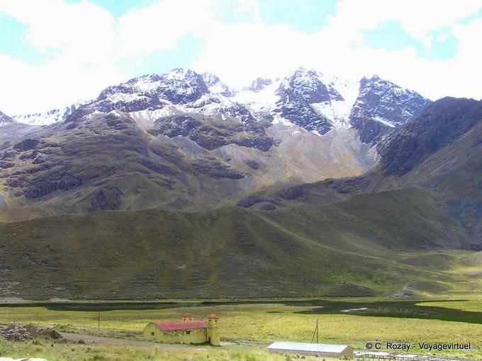 Andean humility church at the foot of the Andes, Abra La Raya -Peru