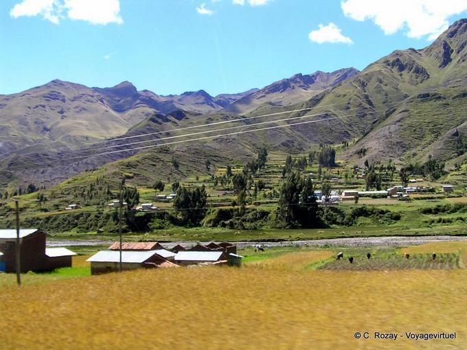 Landscape and Peruvian Andean village to Marangani -Peru