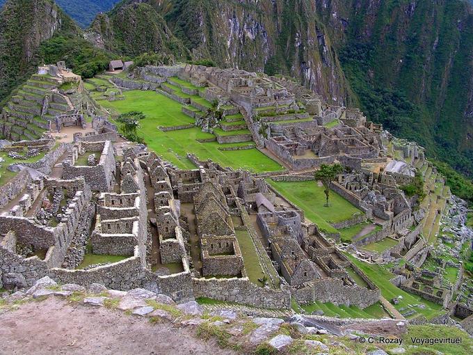 Machu Picchu, panoramic view of the residential area -Peru