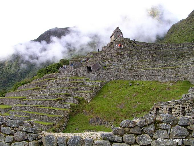 Agricultural terraces and Caretaker's hut, Machu Picchu -Peru