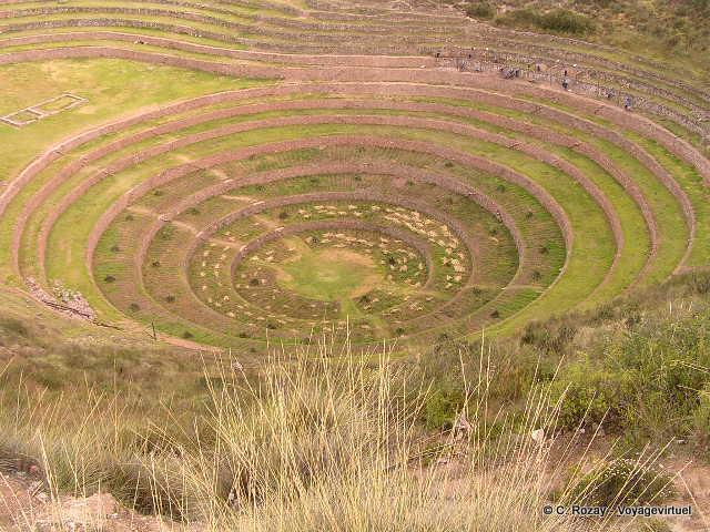 The terraces in the shape of concentric rings Site of Moray -Peru