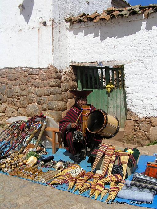 Artisan Inca and Andean musical instruments, Chinchero -Peru