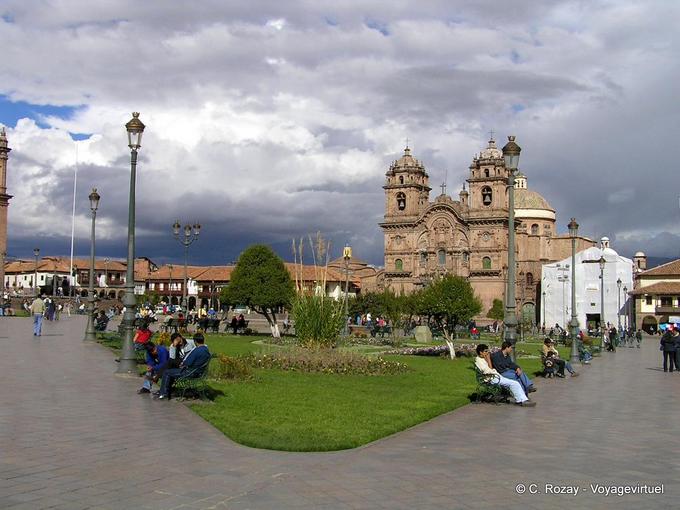 Angle instead of Puma (Huacaypata) famous Plaza de Armas, Cusco -Peru