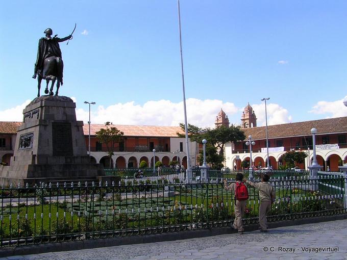 Equestrian statue of Francisco Pizarro, Plaza Sucre, Ayacucho -Peru