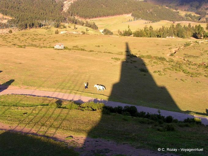 Shadow of the monument of victory, Ayacucho -Peru