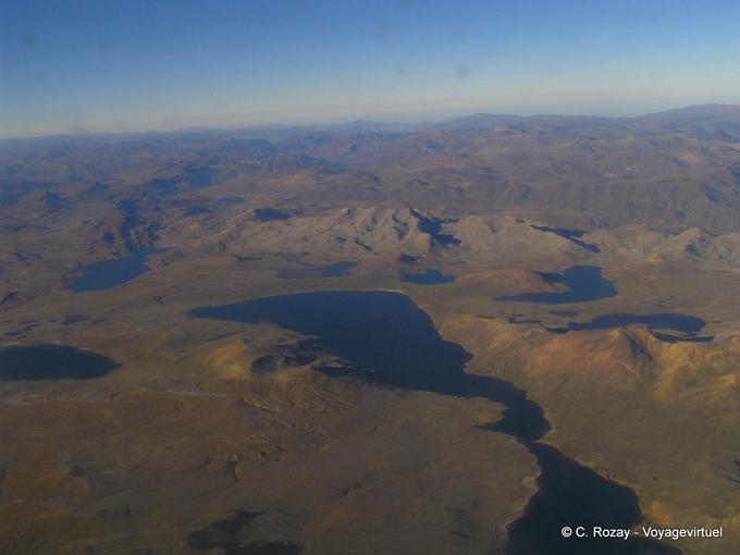 Lakes Andes seen airplane -Peru