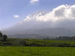 Chimborazo volcano in the clouds, Ecuador.