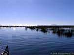 Blue evening on Lake Titicaca, Peru.