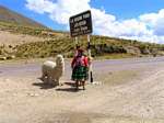 Lamas to Raya, 4335m altitude, Puno the Desea feliz viaje, Peru.