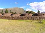 The Qolqas, storage locations of foodstuffs, Raqchi Wiracocha temple, Peru.
