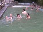 Aguas Calientes, hot bath for return of tourists to Machu Picchu, Peru.