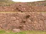 Terraces with retaining walls encrusted steps, Moray, Peru.