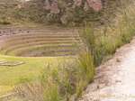Irrigation channels and terraces on upper contour, Moray, Peru.