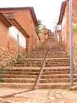 Steep alley, Chinchero in Valle Sagrado de los Incas, Peru.